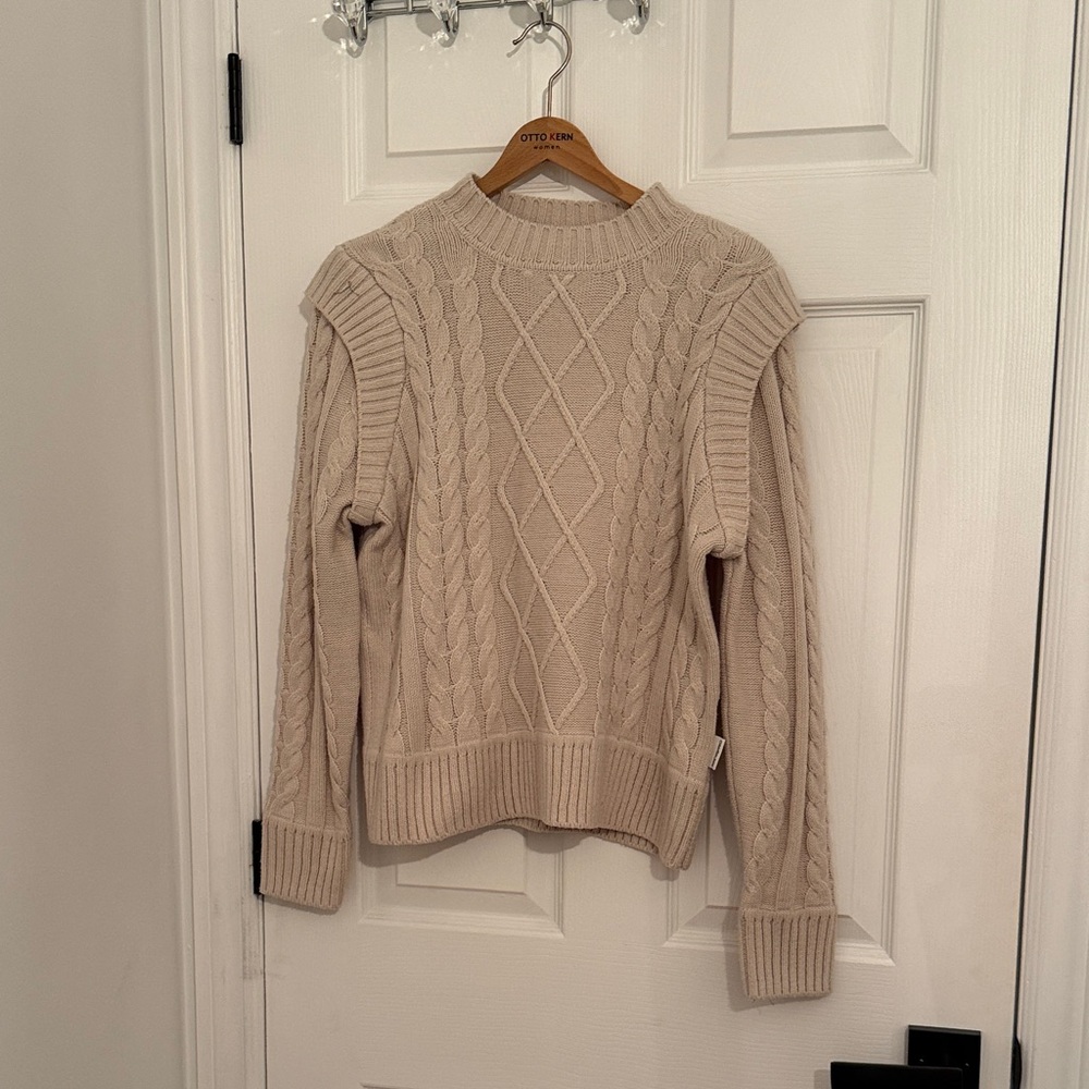 Calvin Klein Jeans Beige Cable Knit Sweater